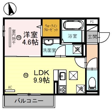 神戸市北区道場町日下部のアパートの間取り