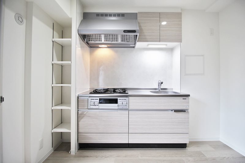 キッチン　３口ガスコンロシステムキッチン。お料理好きにはとてもおすすめ