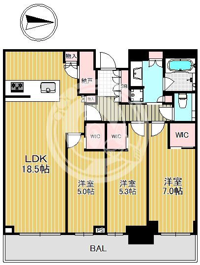 グランドメゾン新梅田タワー THE CLUB RESIDENCEの間取り