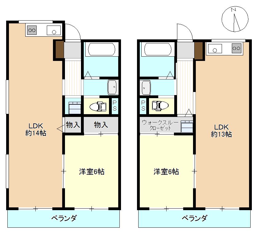 上田市材木町のマンションの間取り