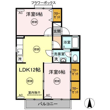 スカイハイツ　Ａ・B・C棟の間取り