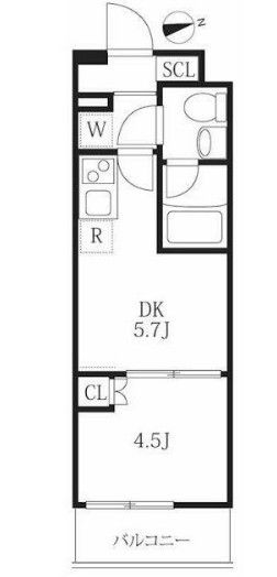 東京都新宿区山吹町（マンション）の賃貸物件の間取り