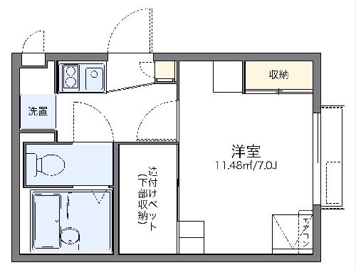 レオパレス三条東山５－３の間取り