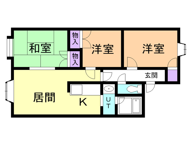 苫小牧市桜木町のアパートの間取り