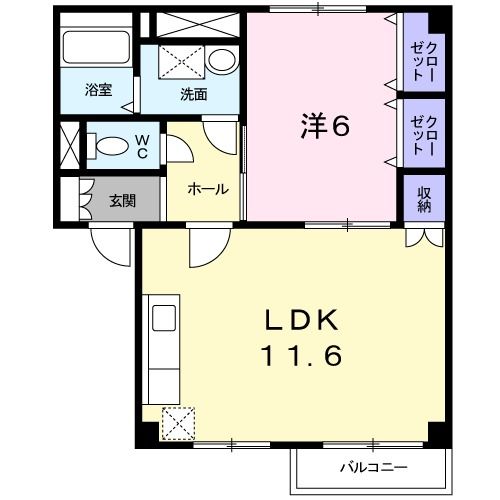 福井市江端町のアパートの間取り