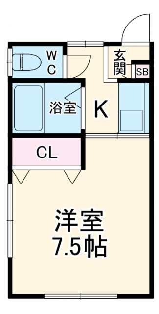 鎌倉市七里ガ浜のアパートの間取り