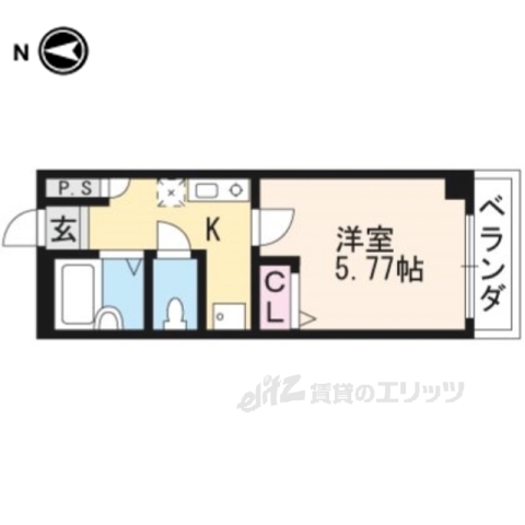 京都市中京区西ノ京樋ノ口町のマンションの間取り