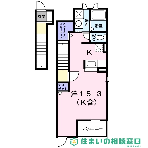 岡崎市上佐々木町のアパートの間取り