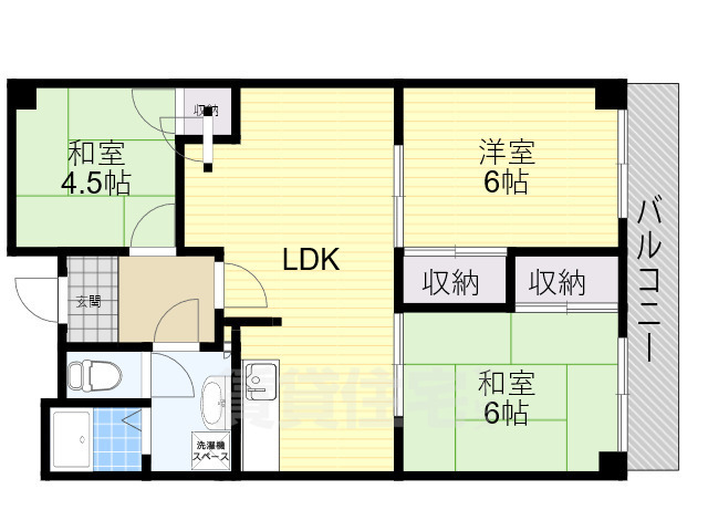 茨木市玉櫛のマンションの間取り