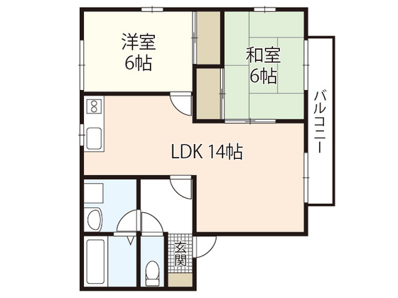 広島市佐伯区観音台のアパートの間取り