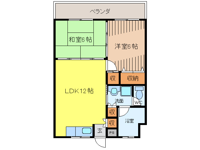 沖縄市海邦のマンションの間取り