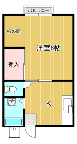 【岡山市北区岡町のアパートの間取り】