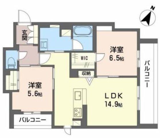 東大阪市稲田上町のマンションの間取り