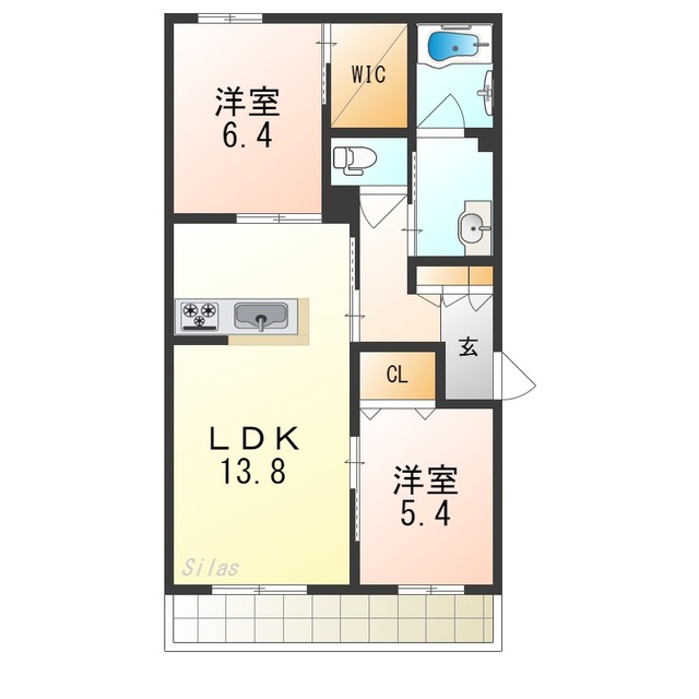 堺市堺区南清水町のマンションの間取り