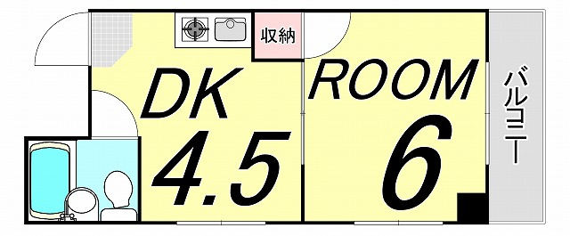 広島市南区宇品海岸のマンションの間取り