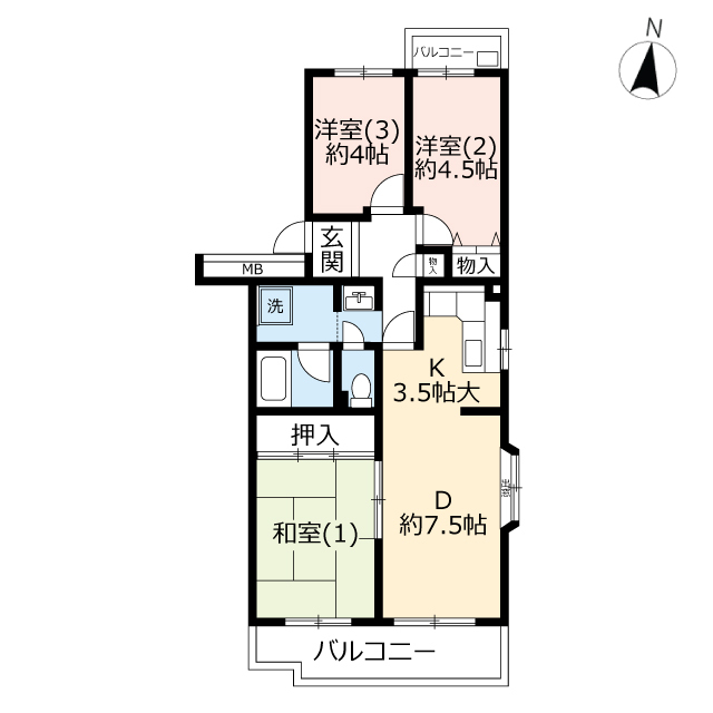 ＵＲ磯子杉田台の間取り