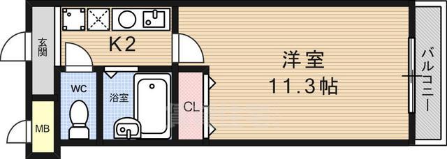 京都市山科区椥辻東潰のマンションの間取り