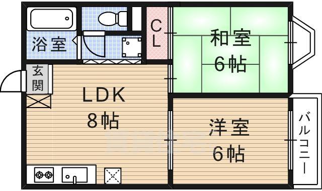 二階堂ハイツB棟の間取り