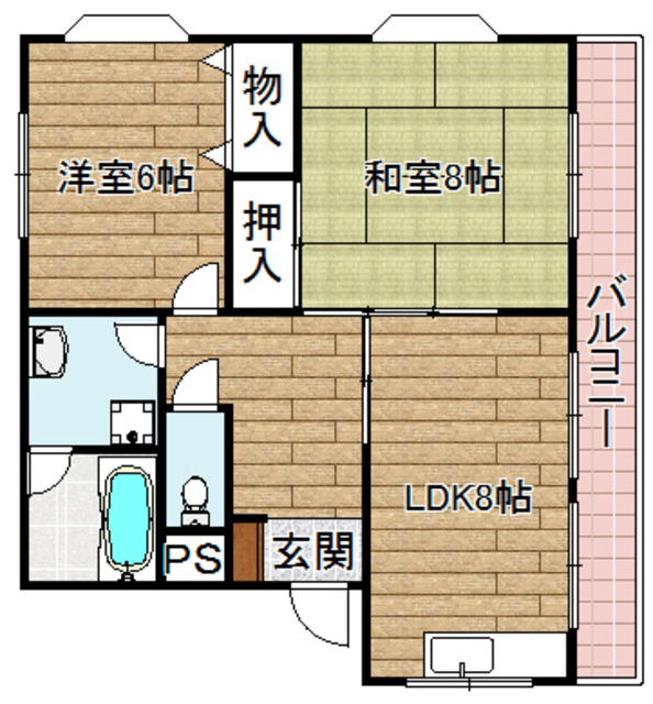 高槻市庄所町のマンションの間取り