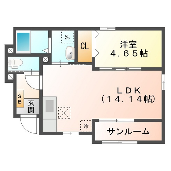 フランドール　Ａ棟の間取り