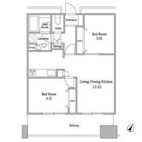 中央区勝どきのマンションの間取り