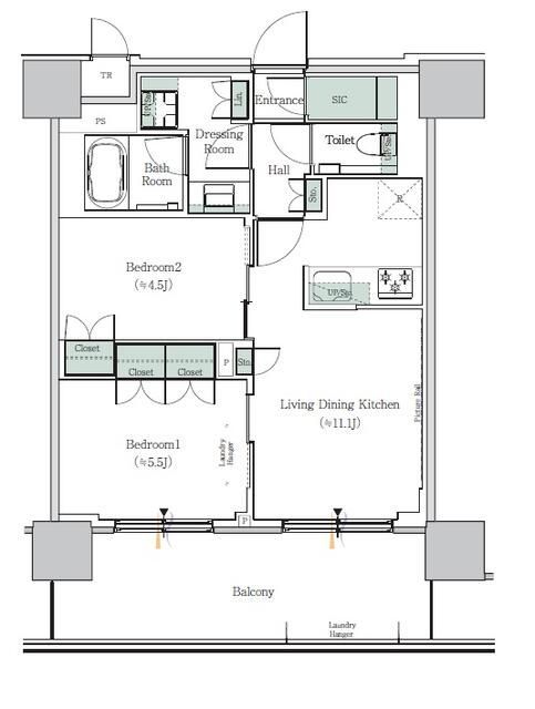 ＯＮＥ　ＲＯＯＦ　ＲＥＳＩＤＥＮＣＥ　ＮＩＳＨＩＮＩＰＰＯＲＩの間取り