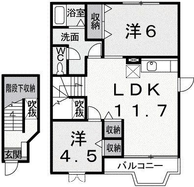 行田市佐間のアパートの間取り