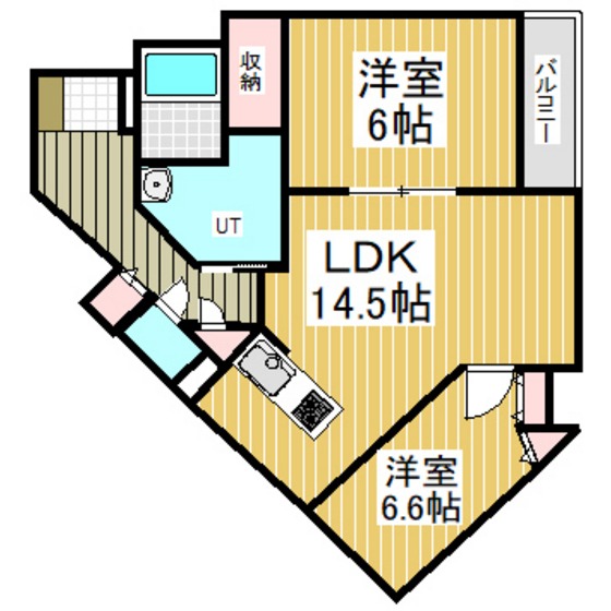 【グランドール若草の間取り】