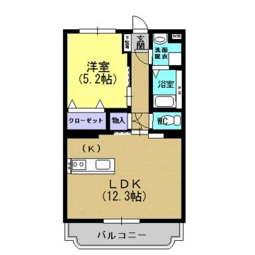 姶良市西餅田のマンションの間取り