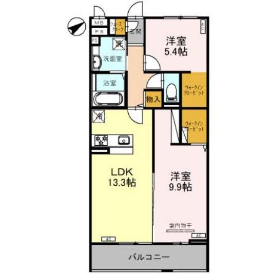 大枝D-ROOM　A棟の間取り