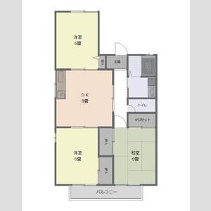 豊橋市牟呂公文町のアパートの間取り