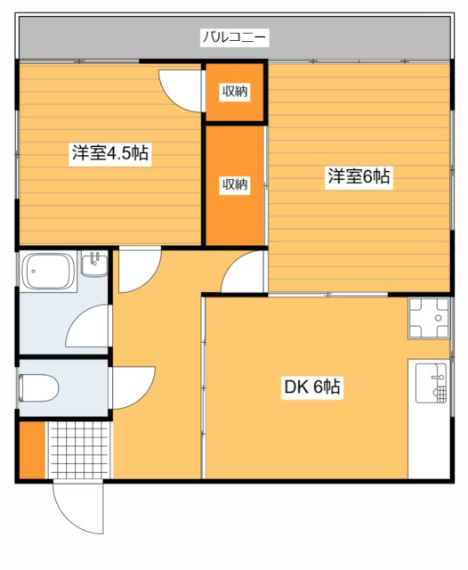 広島市中区河原町のマンションの間取り