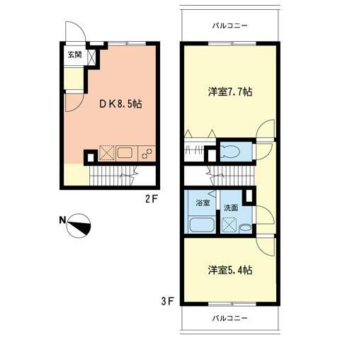 相模原市中央区上溝のマンションの間取り