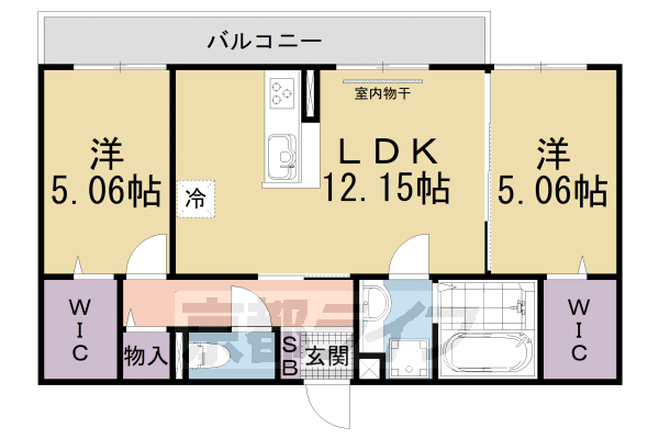 大津市唐崎のアパートの間取り