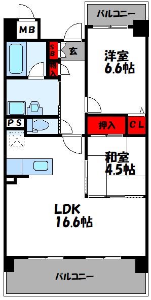 レジデンス空港北の間取り