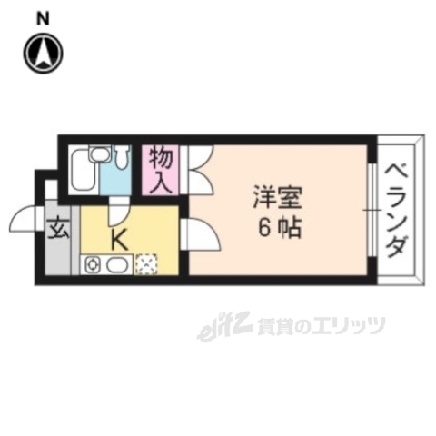 京都市北区上賀茂蝉ケ垣内町のマンションの間取り