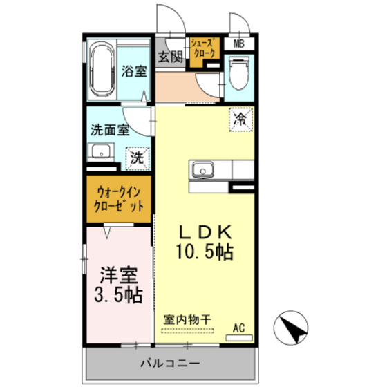 Ｄ－ｒｏｏｍ五福の間取り