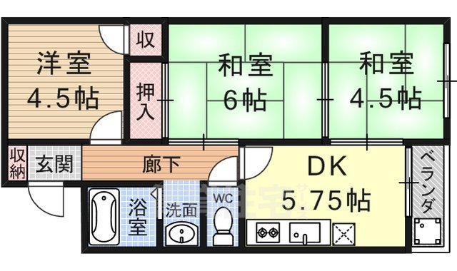 大津市瀬田のマンションの間取り