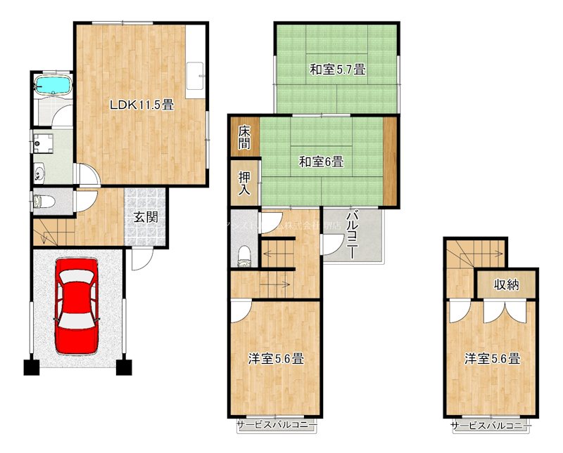 神石市之町戸建ての間取り写真