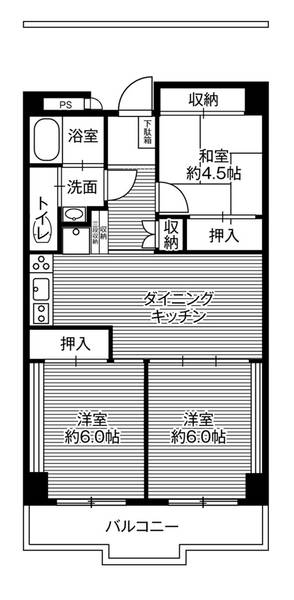 ビレッジハウス栃木日ノ出タワー1号棟の間取り