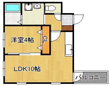 北九州市戸畑区幸町のアパートの間取り