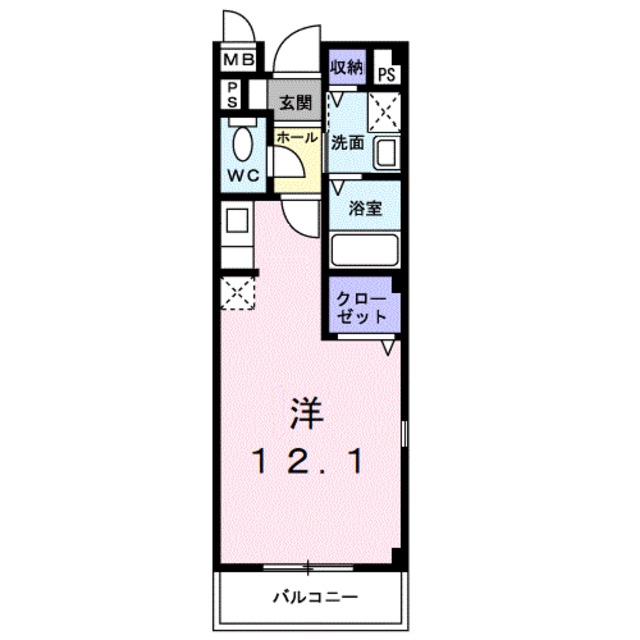 海南市大野中のアパートの間取り