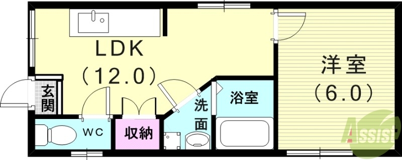 神戸市垂水区千鳥が丘のアパートの間取り