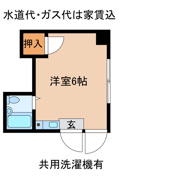 岩国市元町のアパートの間取り