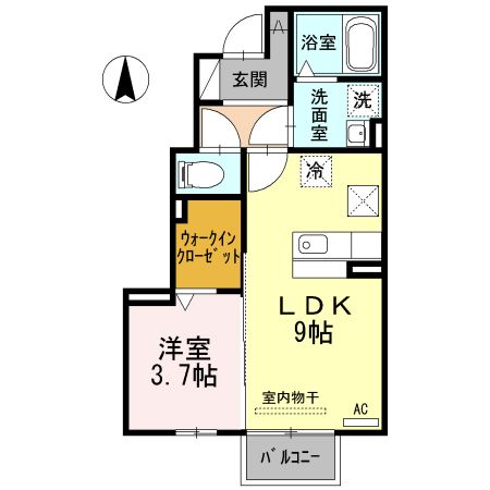 長岡市学校町のアパートの間取り