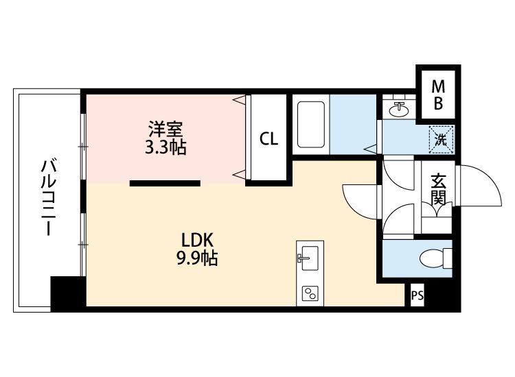 熊本市中央区本荘のマンションの間取り