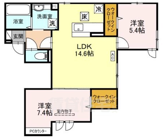 堺市堺区向陵中町のアパートの間取り