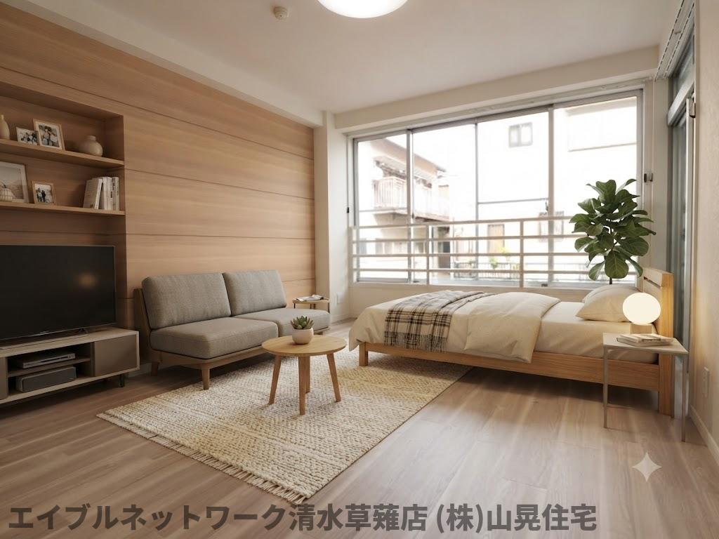 居室・リビング　家具備品はCGによるイメージで、実際の物件には含まれません