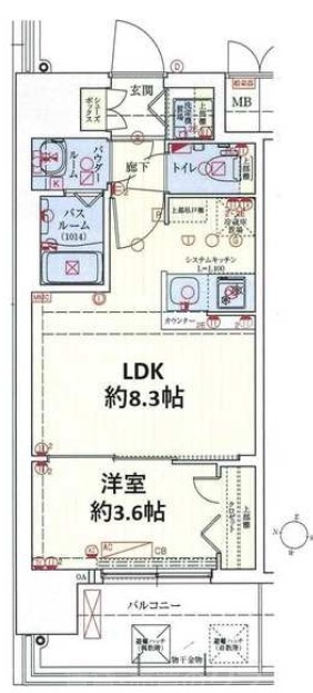 大阪市東成区大今里南のマンションの間取り