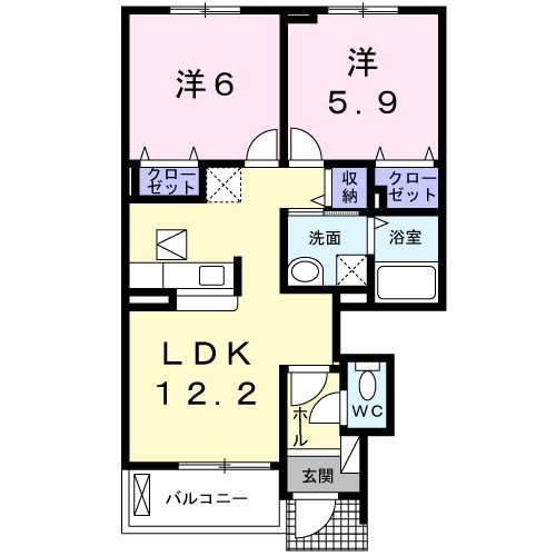 サンハイツ　フィオーレ　Ｂ棟の間取り